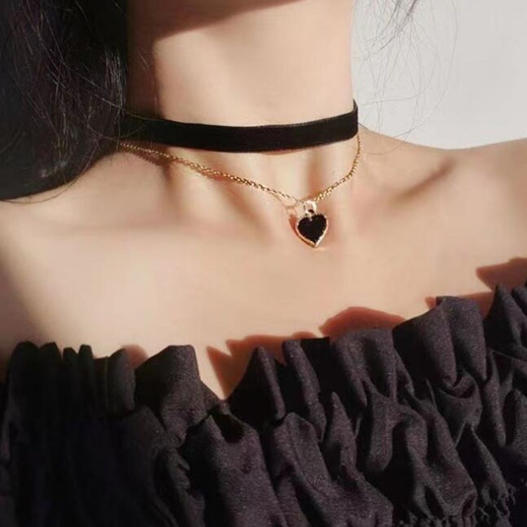 Romantische dubbellaagse choke - Layered Pendant Necklace Aesthetic recensie en prijs